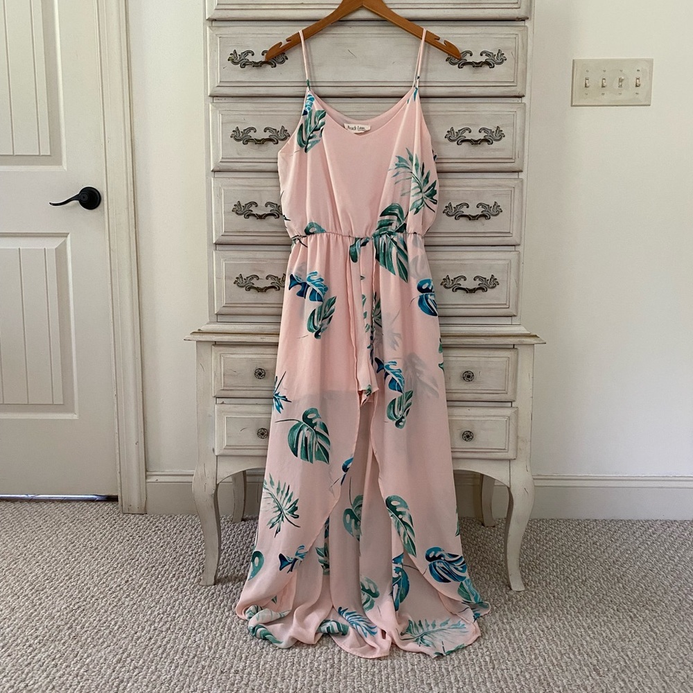 Pink Botanical Romper Maxi Dress